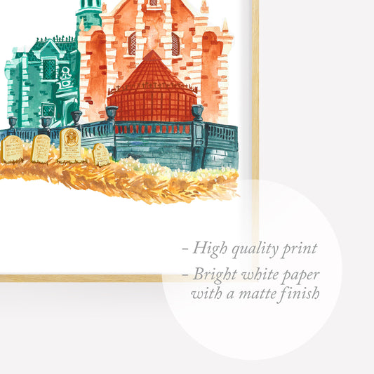 Haunted Mansion Watercolor Print