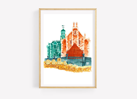 Haunted Mansion Watercolor Print