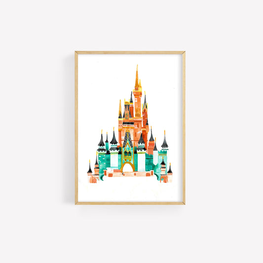 Disney World Parks Watercolor Print Set