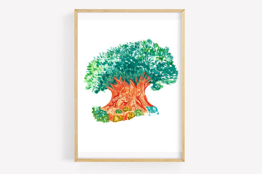 Animal Kingdom Tree of Life Watercolor Print