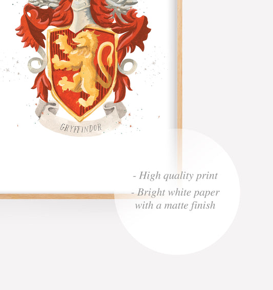 Wizarding House Griffin Crest Print