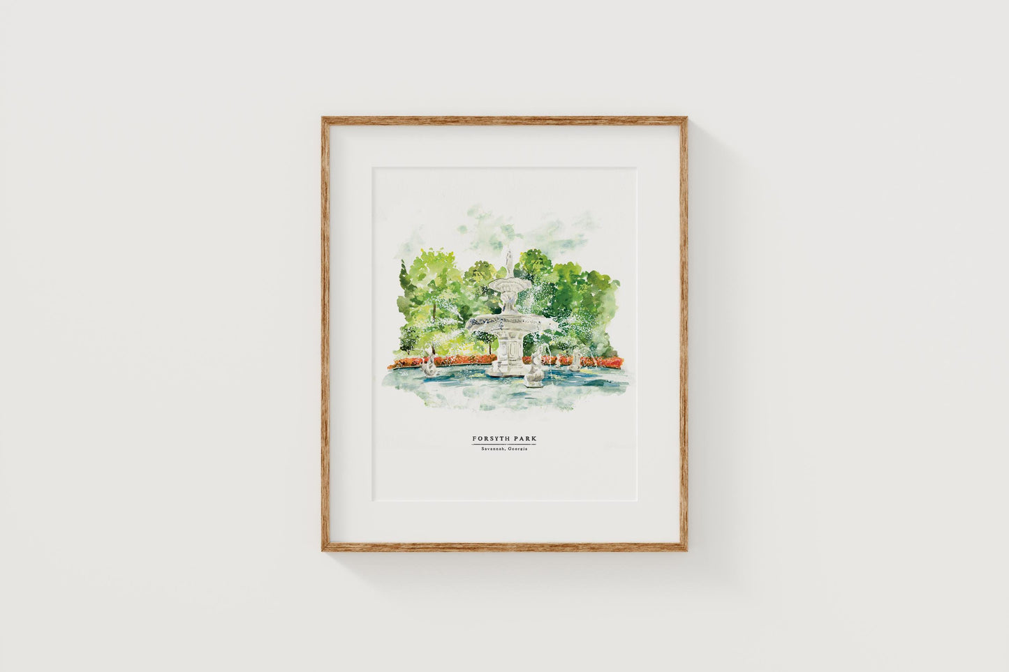 Forsyth Park Savannah illustration