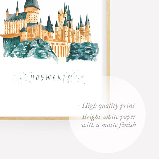 Wizarding Houses print set - hand painted room decor - Magical Wall Art, Paintings, Tourism, Witch, Nerd Art