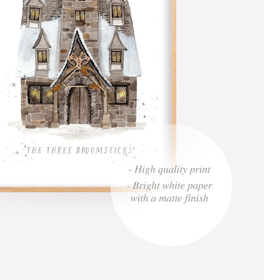 Pub watercolor print from Wizarding World