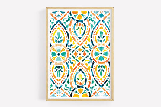 Italian Tile Watercolor Print