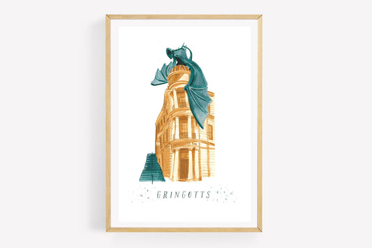Wizarding Bank Watercolor Print