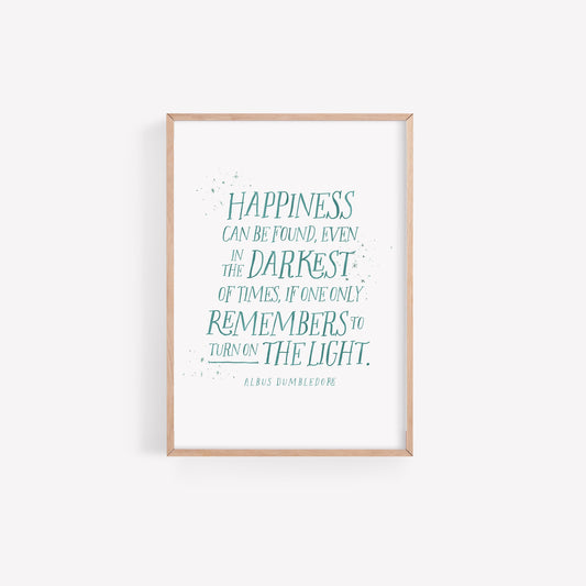 Wizarding world Happiness Quote Watercolor Print