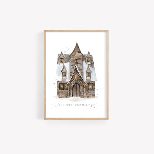 Pub watercolor print from Wizarding World