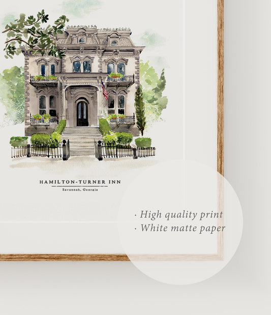 Hamilton-Turner Inn Watercolor Print