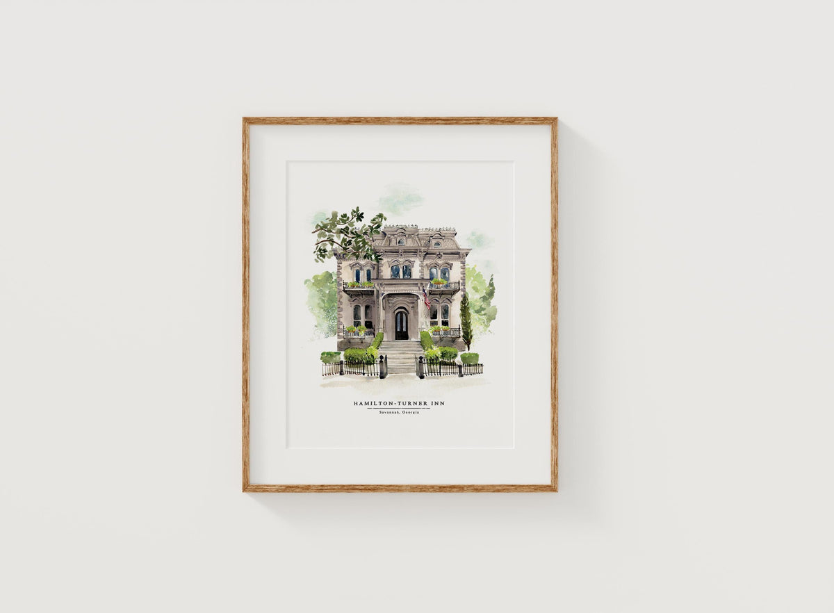 Hamilton Inn Landscape Hamilton-Turner Inn Watercolor Print – Erin Sikes Design Studio