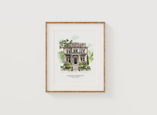 Hamilton-Turner Inn Watercolor Print