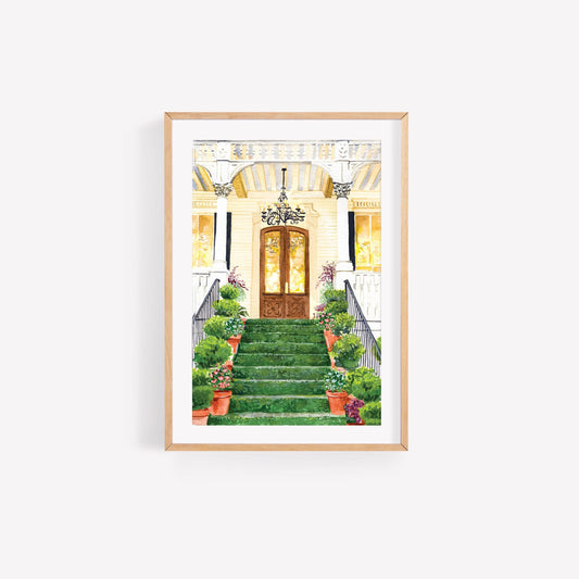 Southern Charm Front Porch Watercolor Print