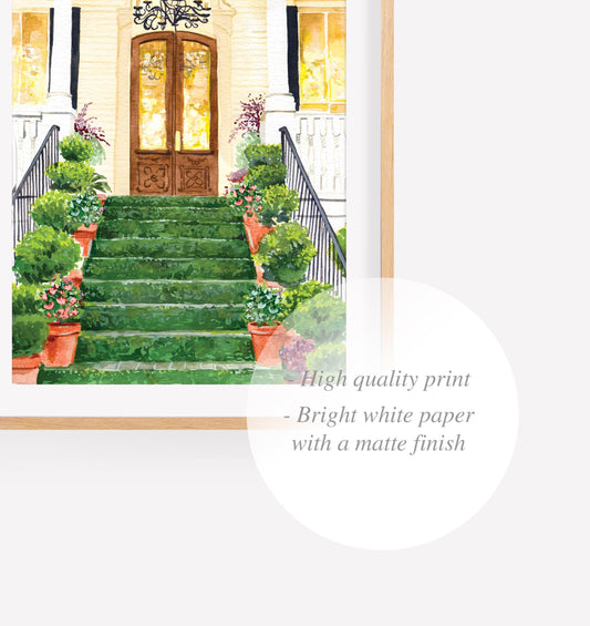 Southern Charm Front Porch Watercolor Print