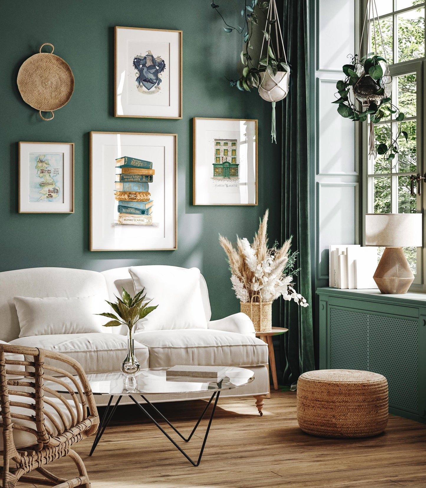 Wizarding Houses Watercolor Print Set